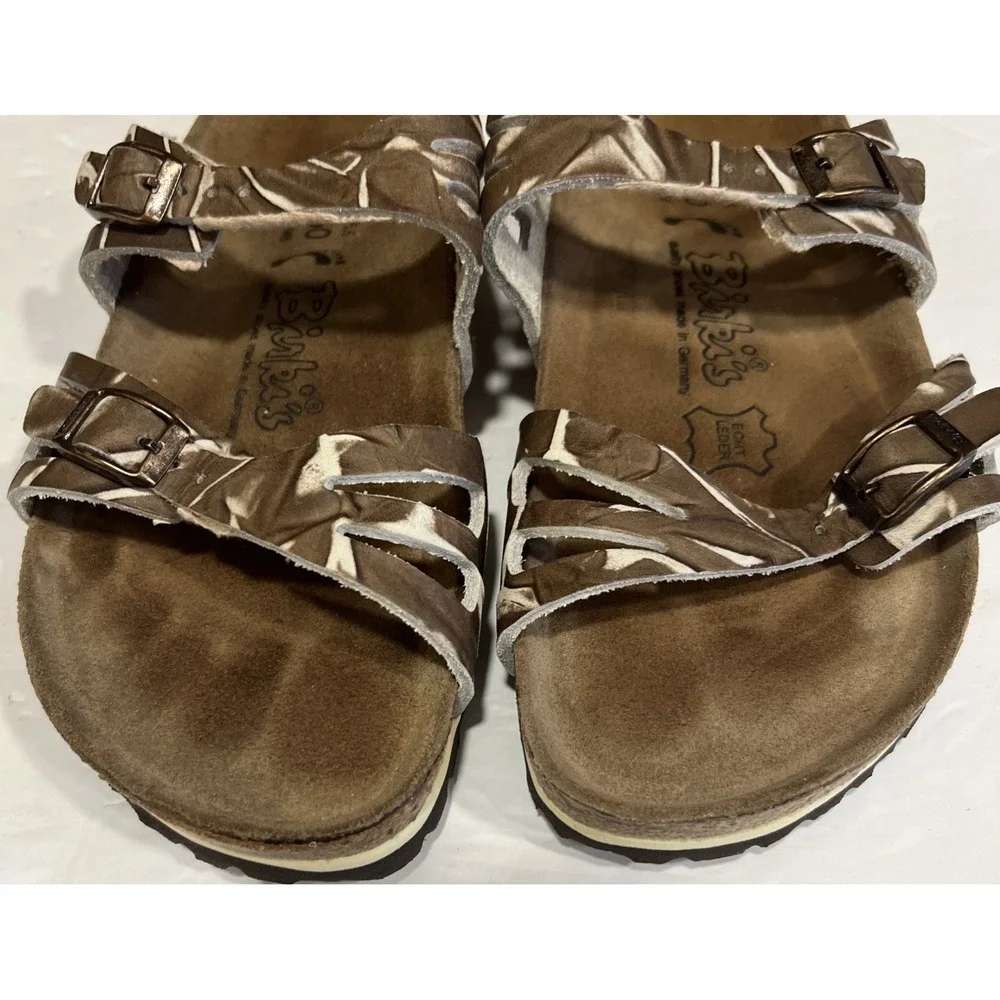 Birkenstock Birki's Grenada Softbed Leather Womens‎ Brown Suede Sandals Buckles